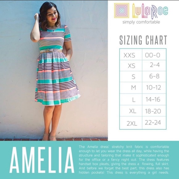 Lularoe Amelia Black And white color block dress NWT 3XL - Picture 8 of 10